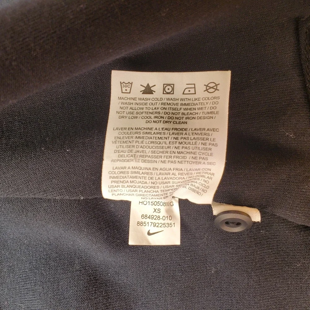 Nike Tech Fleece Hoodie Sweatshirt Womens XS Black Asymmetrical Zip Performance